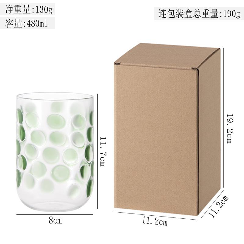 Creative Polka Dot Wine Glass Cups,Household High Borosilicate Juice Beverage Cup,Heat-resistant Coffee Mug, Party Whiskey Glass