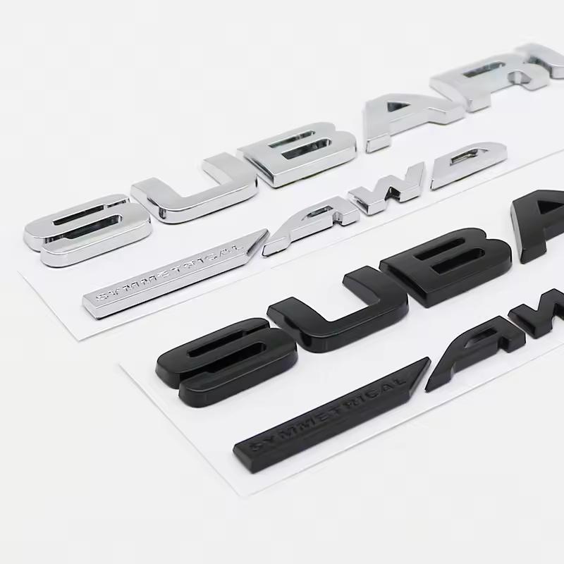 ABS Car Stickers Letter Emblem for B-R-Z SYMMETRICAL AWD WRX F-orester XV O-utback Impreza STI L-egacy Trunk Badge Decoration