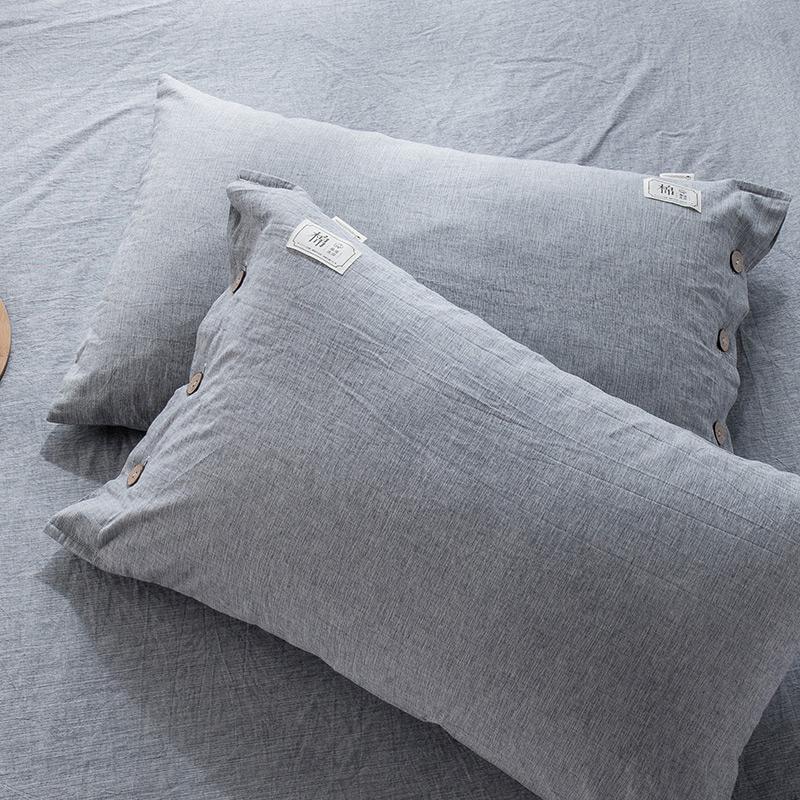 Zestaw 2 poszewek na poduszkę pojedynczą z czystej bawełny i lnu z wewnętrznym wkładem w całości bawełnianym, 48cm x 74cm