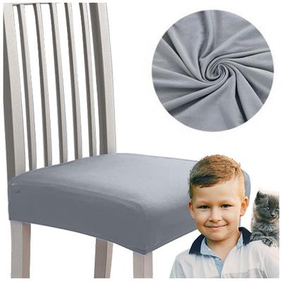 Seat Cover For Chair Seat Smooth Elastic Light Gray