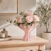 Swirl Pattern Decorative Vase Vintage Style Flower Plant Pot Minimalist Floral Decor  Office Desk