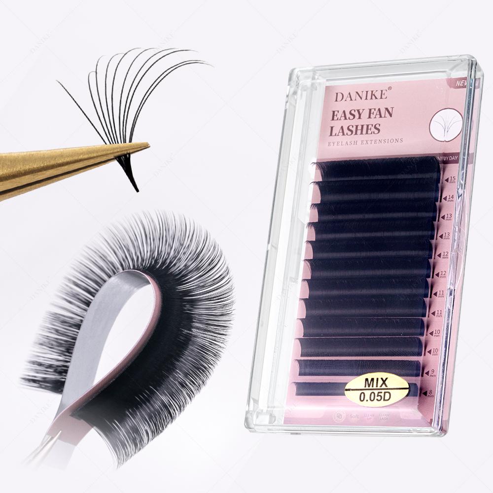 

DANIKE Easy Fan Eyelash Extensions 0.05mm D Curl 8-15mm 1s Blooming Faux Mink Lashes