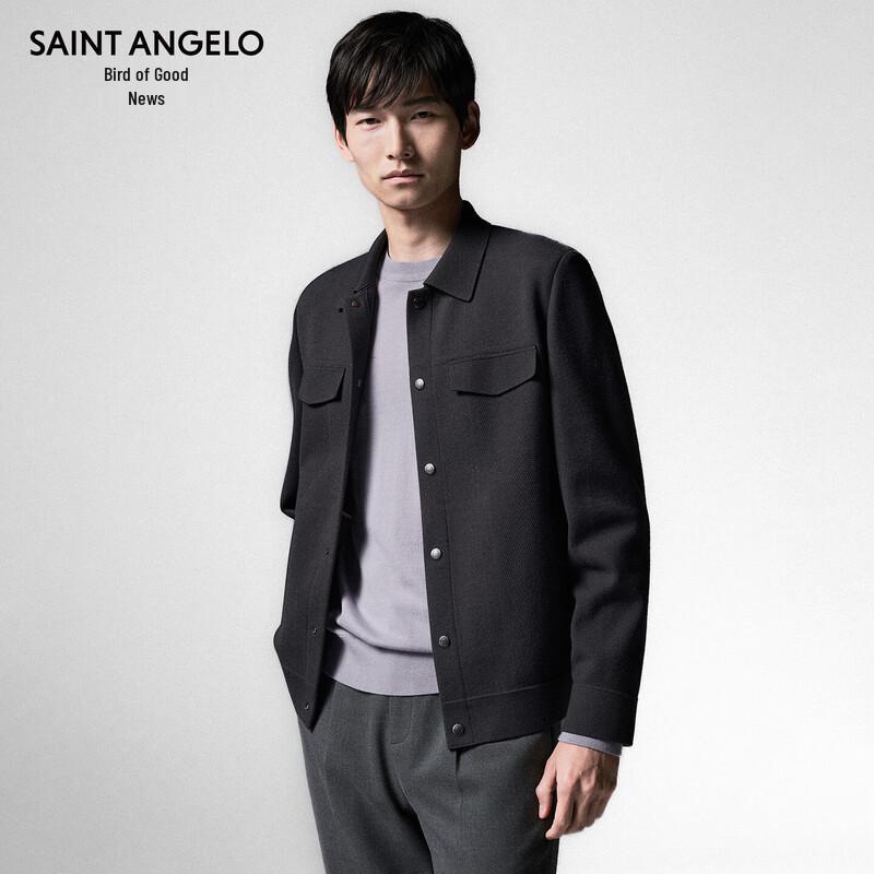 Saint Angelo Men's Casual Turn-Down Collar Button Jacket