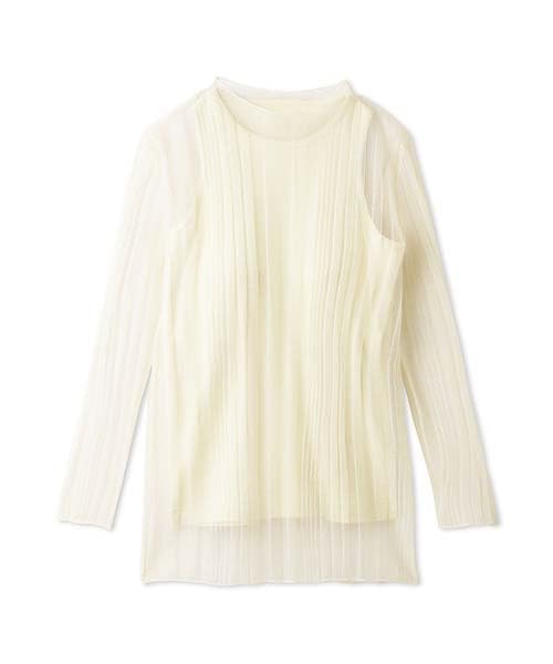 Mira Owen UU Collaboration Sheer Rib Knit Tank Set 09WNT242320 CRM Women's