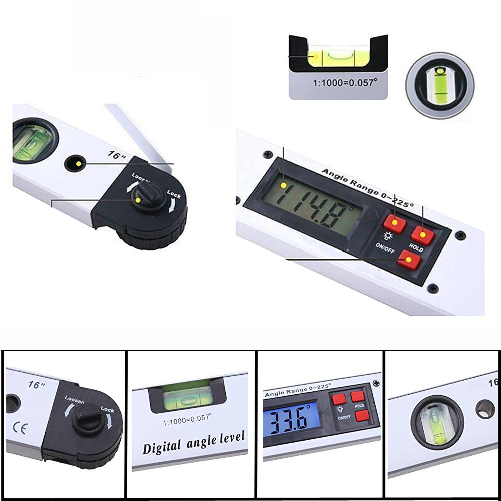 Protractors Digital Protractor 0225 Degree Aluminum Alloy Digital Angle Finder Inclinometer