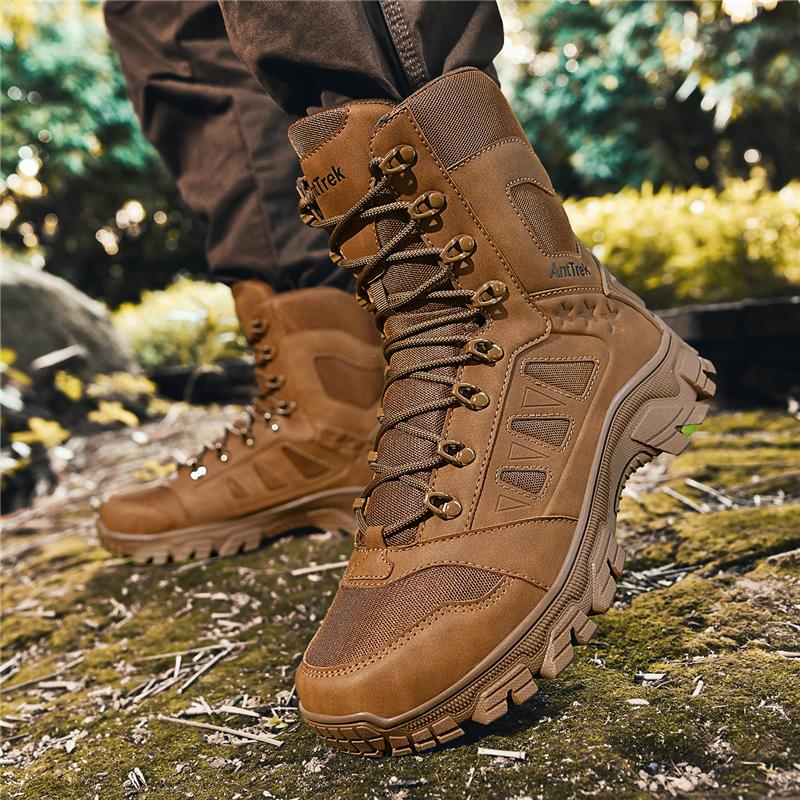 Men Tactical Boot Ankle Desert Military Hunting Hiking Shoes Unisex Training Army Waterproof Anti-Slip Motorcycle Climbing Shoes