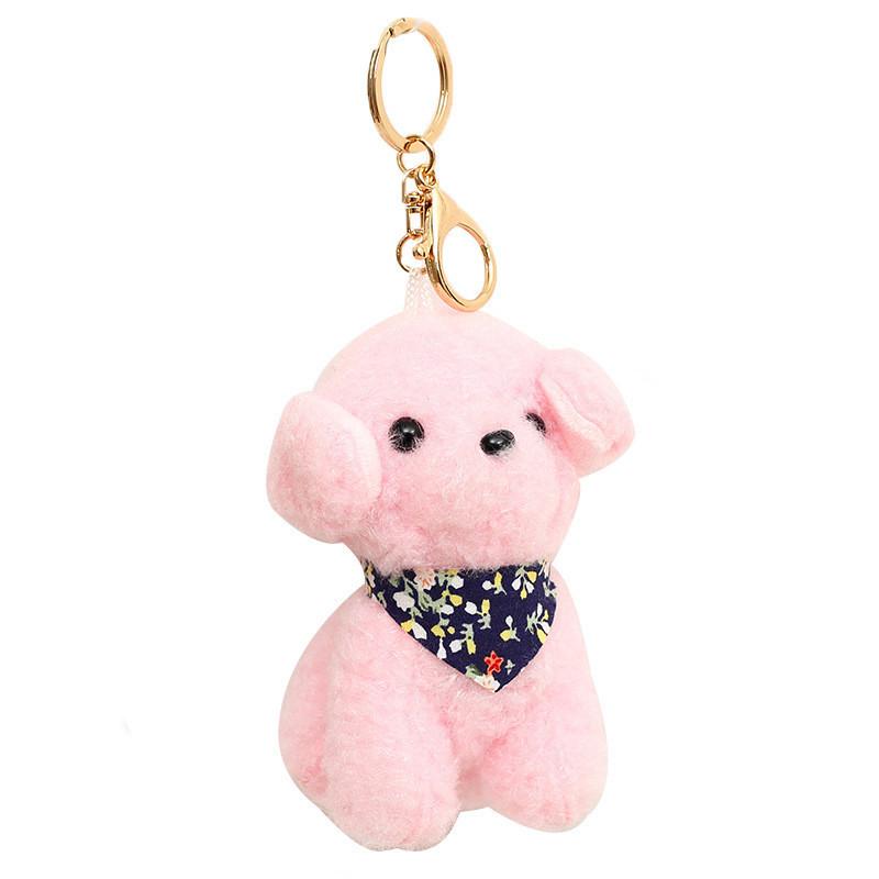 Adorable Teddy Dog Plush Keychain Cute Cartoon Stuffed Animal Bag Charm For Wedding Gifts