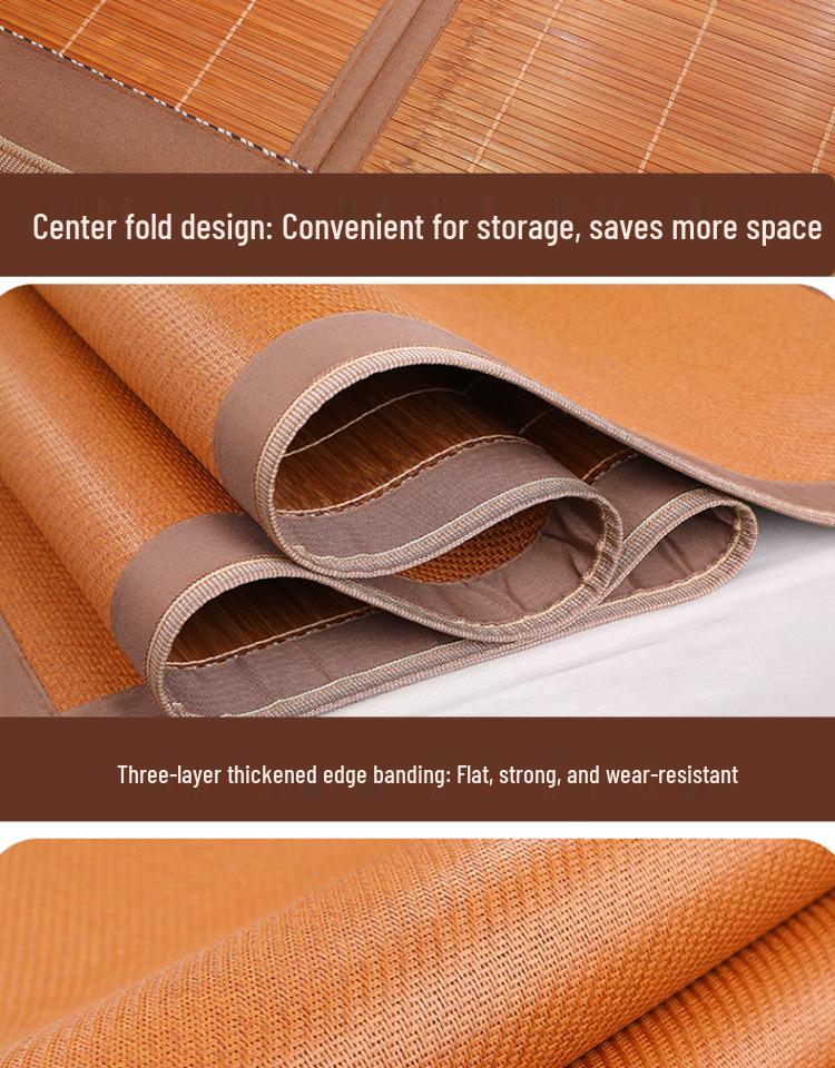 Free Shipping Bamboo Summer Mat, Foldable & Double-Sided for 0.9-1.8m Beds