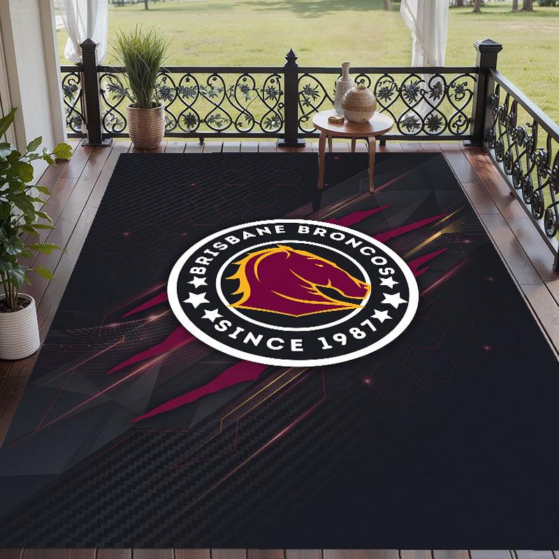 Soft Floor Carpet Brisbane Broncos Pattern Area Rug Decorative Mat For Home Room Decoration