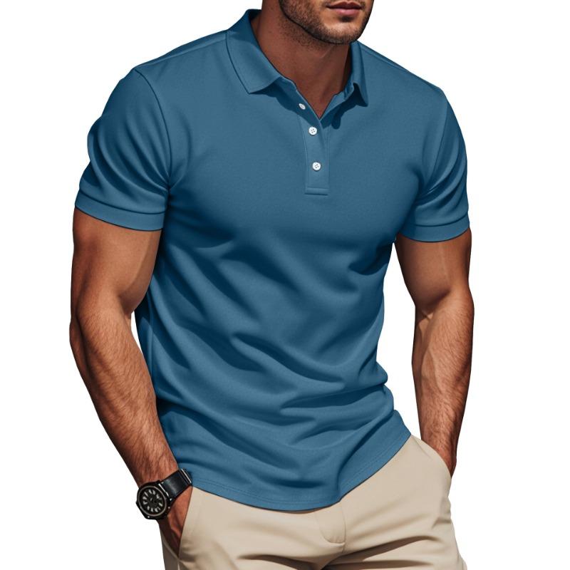 Casual Summer Men T Shirt Slim Gentleman Polo Shirt Short Sleeve