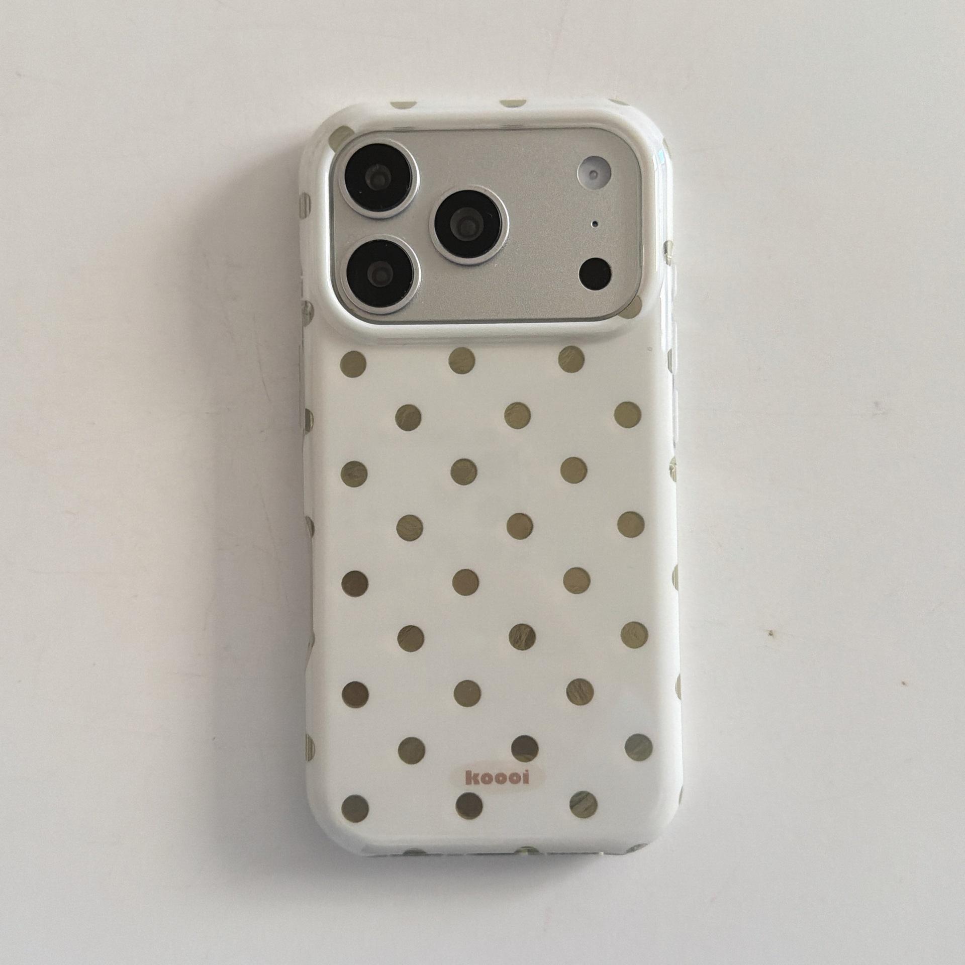 

Korean Style Cute Polka Dot Drop-Proof Silicone Case for iPhone 17 Pro Max/15/14 iPhone 13/14