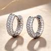European & American Fashion Full Diamond Round Hoop Earrings - Women's Stylish Commuting Ear Studs