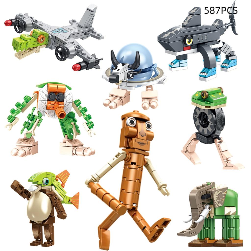 Italian Brainrot Animals Tung Tung Tung Sahur Building Block Set Tralalelo Tralala SharkBlock Bricks Toy Gift Present for Children Kids Children