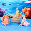 Waterproof Resin Crafts Mini Mermaid Figurine, Shell Couch Ornament, Mediterranean Style Fairy Home Tabletop Soft Furnishings Garden Accessory