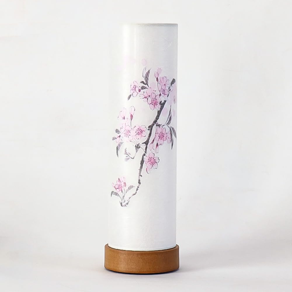 Bon Festival Lantern No. 2902S Cherry Blossom Cordless Japanese Lantern, Modern Cordless Double-Layered