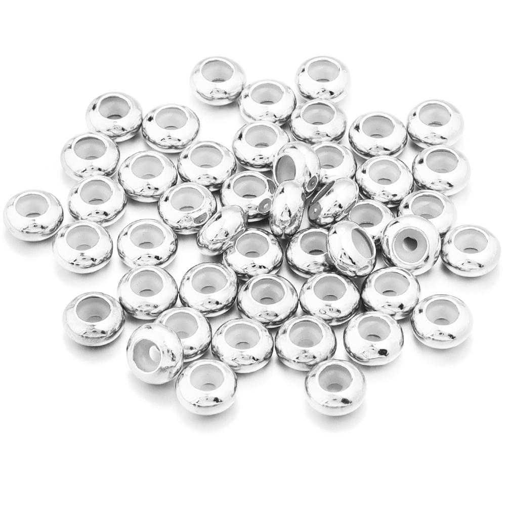 20Pcs Copper Crimp End Beads Stopper Spacer Beads With Rubber Silicone For DIY Bracelet Jewelry Making Supplies Accessories