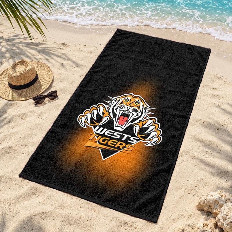 Wests Tigers Beach Towel Quick Dry Sand Free Lightweight Beach Towels for Travel Swimming Camping