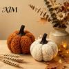 Cozy Farmhouse Autumn Decor Mini Plush Artificial Pumpkin Decoration, Fall 3D Stuffed Halloween Home Decoration Ornament for Thanksgiving Seasonal