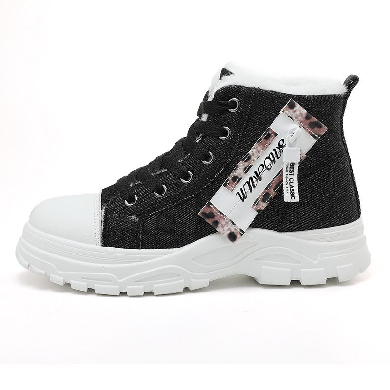 

Men s and women s models canvas lightweight comfortable thick sole winter warm snow boots padded lining non-slip wear casual sports sneakers 36