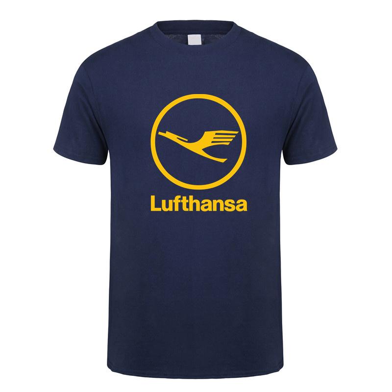 

Airline Lufthansa T Shirts Men Cool Short Sleeve Lufthansa T-shirts Tshirt Cotton Casual Tee Tops Man Clothes LH-479 L
