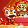 Ancient Auspicious Beasts Series Kirin Koi Carp Fish Lion Dance Building Blocks Bricks Toys for Mascot Decoration