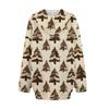 Women's Fashion Casual Long Sleeve Wool Knit Hoodie Button Cardigan