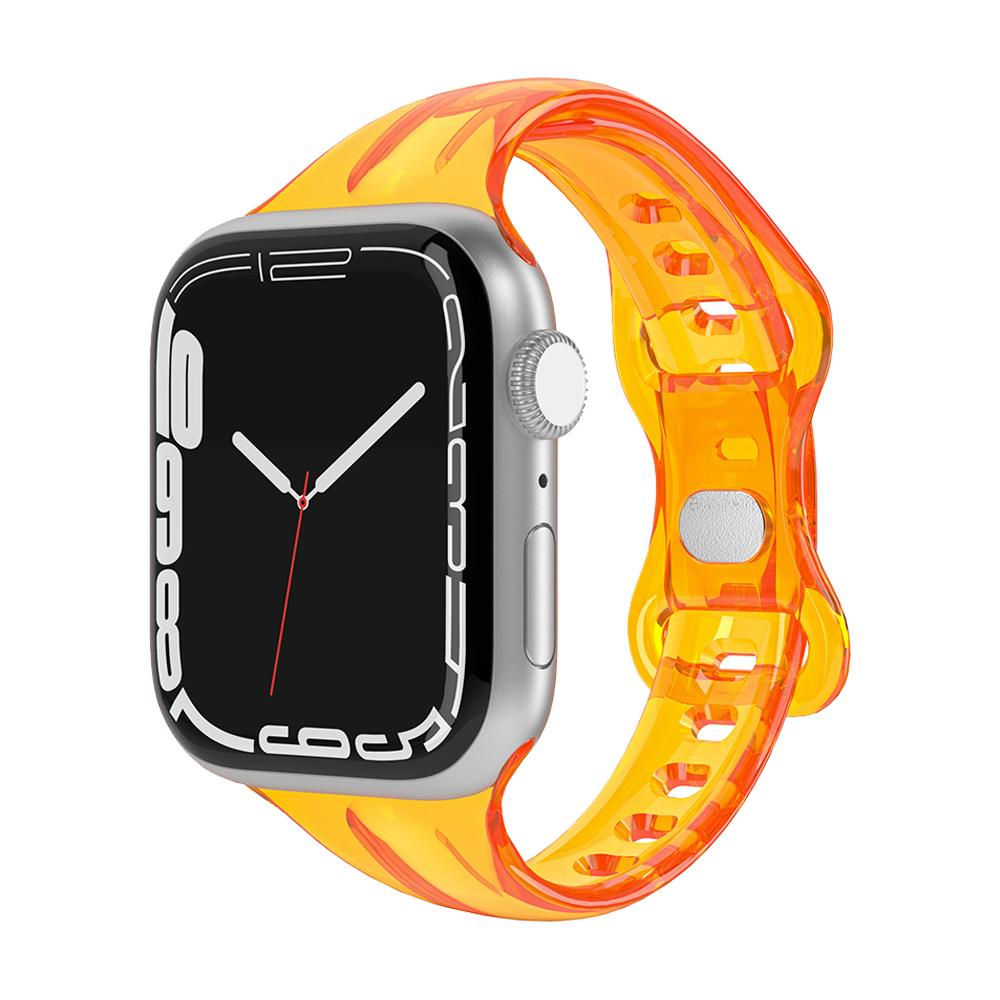 For Apple Watch Band 41mm 40mm 38mm 45mm 44 Women Girl Transparent Clear Slim Soft Silicone Strap For iWatch Series 7/6/SE/5/4/3