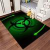 Biohazard Symbol Green Carpet Suitable for use as an anti-slip game mat for living room and bedroom sofas