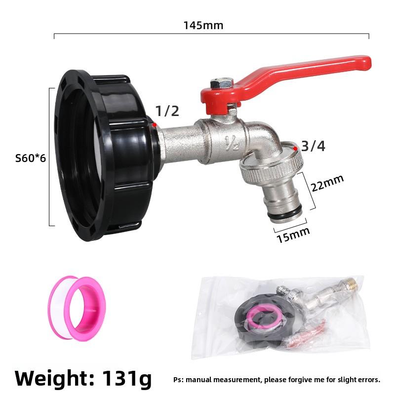 Durable IBC Tank Tap Adapter S60*6 Coarse Thread to 1/2'' 3/4'' Connector Replacement Valve Garden Home Valve Fitting Faucet