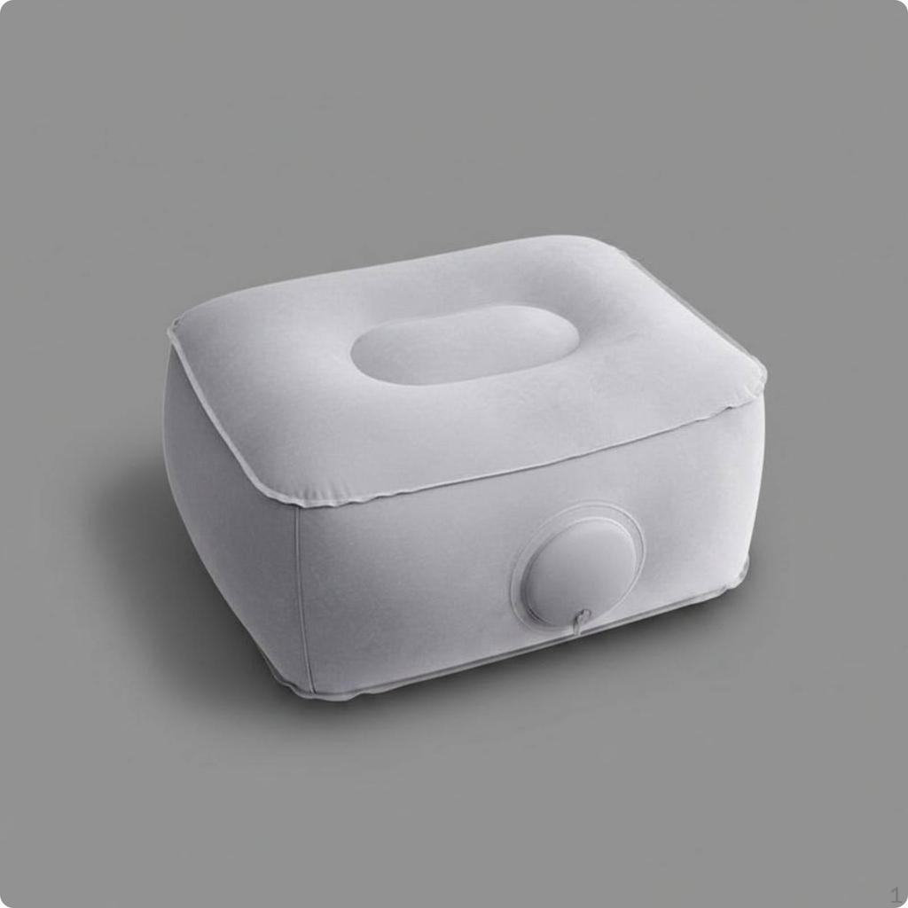 Inflatable Foot Rest Quickly Inflate and Deflate Travel Footrest Soft Flocked Surface
