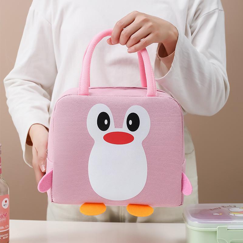 Fashionable Portable Lunch Bag With Cartoon Penguin Design