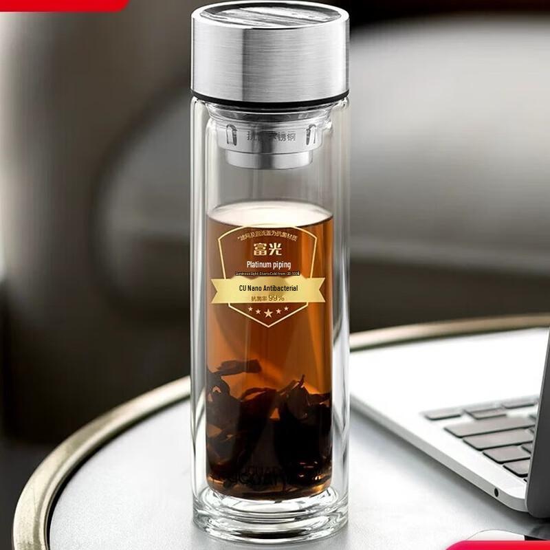 Fuguang Mingyi Antibacterial Double-Layer Glass Cup