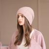 Japanese Autumn And Winter Hats Women'S Solid Color Ear Protection Warm Knitted Hats Big Head Circumference Fashionable Versatile Wool Hats