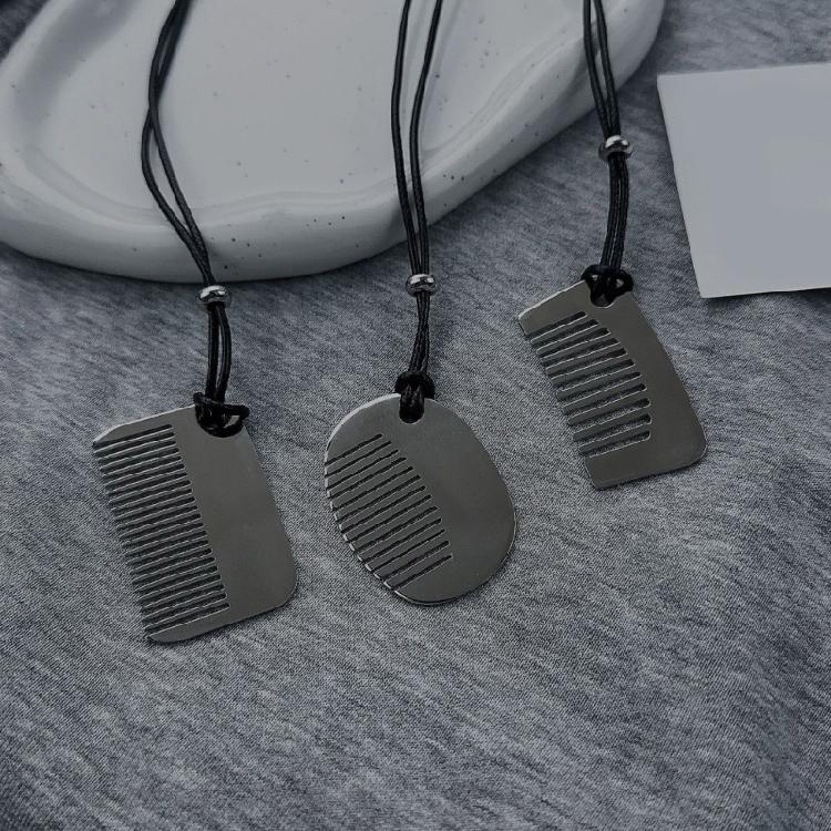 Trendsetting Hair Comb Sturdy Steel Pendant Necklace Portable Jewelry Accessory with Stylish Styles Elegant Designs