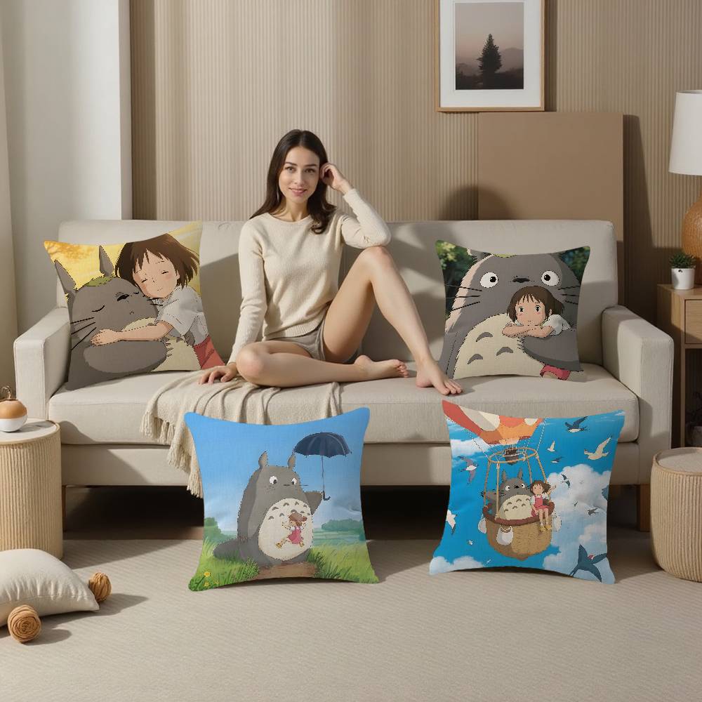 T-Totoros Art Cartoon Lucky Dragon pillow cover sofa cushion cover home room decoration children gift