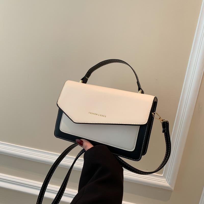 

Популярная ретро контрастного цвета повседневная новая корейская модная простая повседневная текстура многослойный карман одно плечо кроссбоди маленькая квадратная сумка