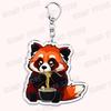 Hot Red Panda Eating Ramen Keychains for Accessories Cant Hear You Im Gaming Keyrings Jewelry Fans Friends Gifts