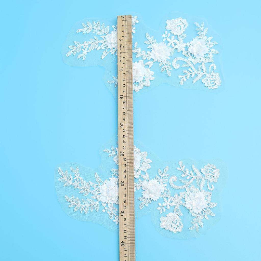 Clothing Accessories Handmade Accessories Embroidery Three-Dimensional White Car Bone Pair Flower Lace Flower Decoration Bridal Headdress