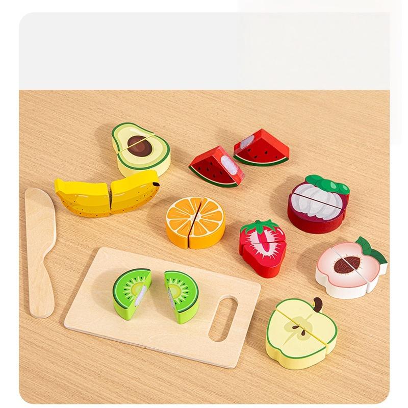 

Wooden Simulation Kitchen Toy Montessori Pretend Play House Series Cut Fruit Desserts Children Cut Vegetables Educational Toys