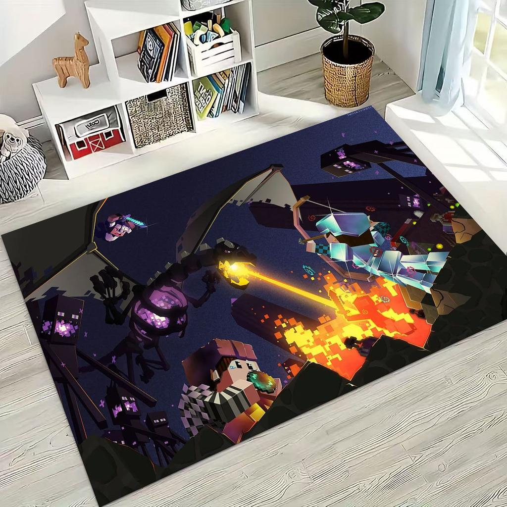 Cartoon S-Sandboxs 3D Game Carpet Rug for Bedroom Living Room Sofa Home Doormat Decor,Large Kids Play Non-slip Floor Mat Gift