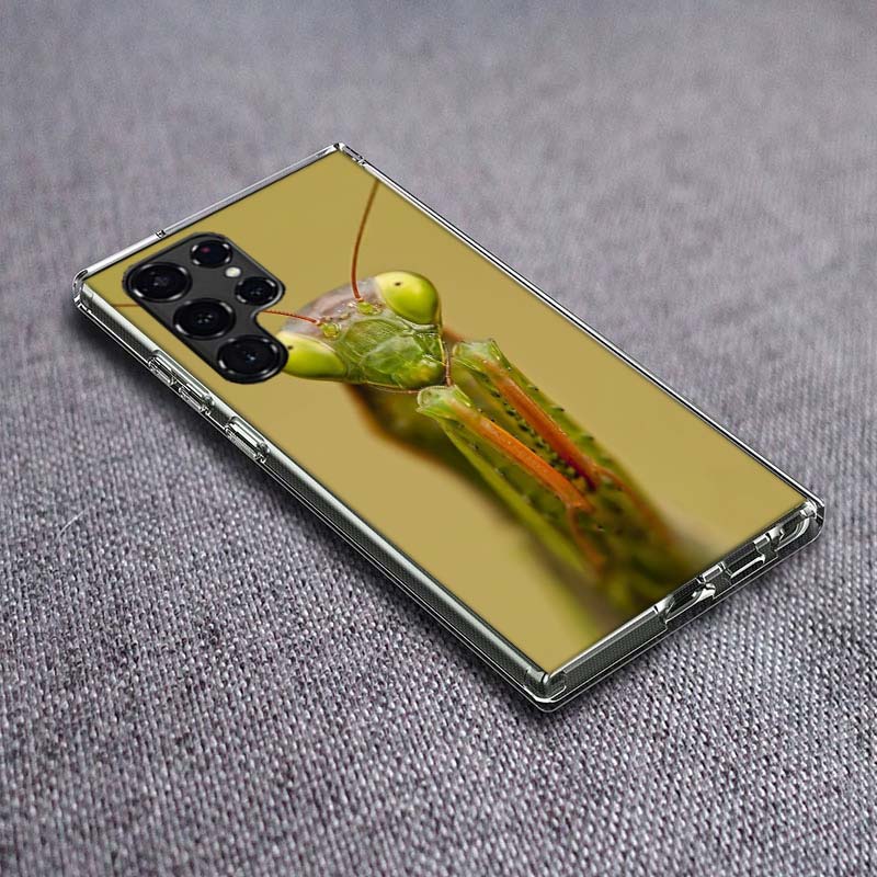 

Praying Mantis Phone Case For Samsung Galaxy S24 S23 S21 S20 FE S22 S26 Ultra S25 Edge S10 Plus Cover Clear TPU Capa Shell Coque Samsung S25 Plus