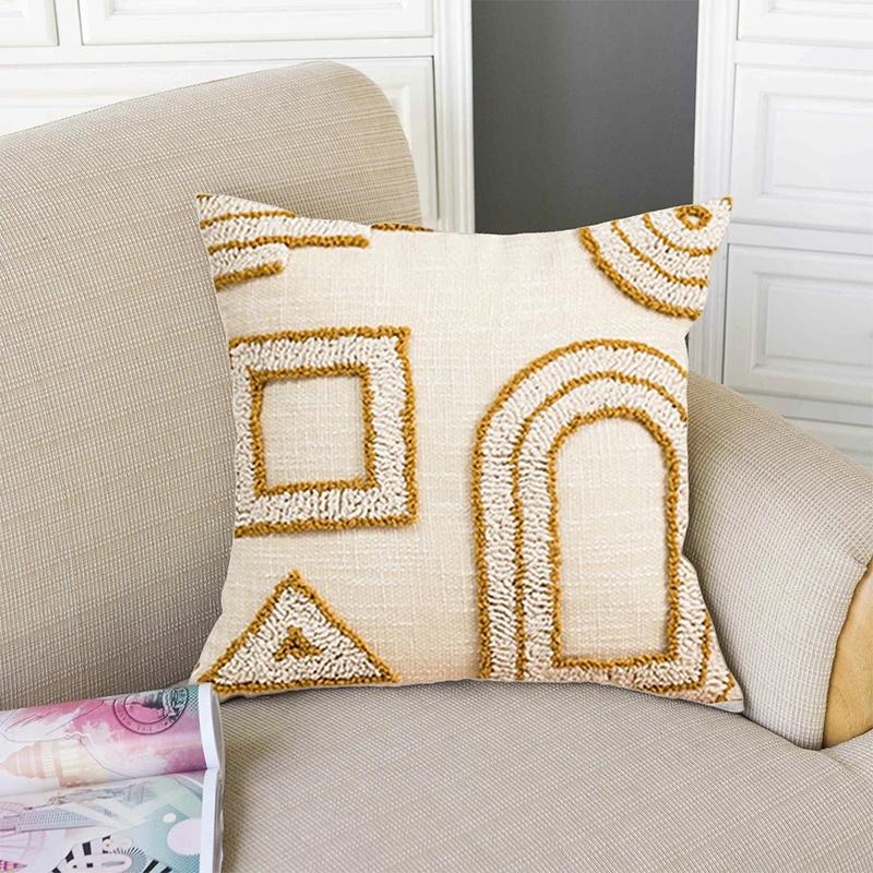 Soft Boho Throw Pillow Cases Velvet Cotton Canvas Throw Cushion Covers Pillow Cushion Cover Pillowcase for Sofa Bedroom