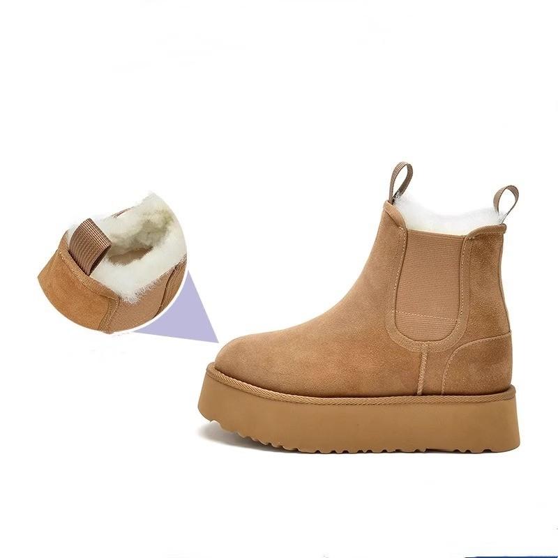 

Небольшое увеличение внутренней высоты, зимние женские сапоги-луноходы на одной педали 2025, набитый и утолщенный мех, интегрированный термохлопок 40 малиновый