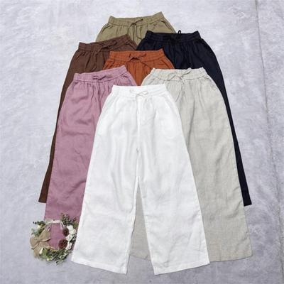 Straight Leg Elastic Waistband Summer Trousers Summer Thin Comfortable Loose Versatile Casual Women Pants