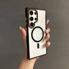 The New Ring Armor Magnetic Suction Is Suitable for Samsung S25Ultra Mobile Phone Case, Color Contrast Lens S24Plus Transparent Protective Case.