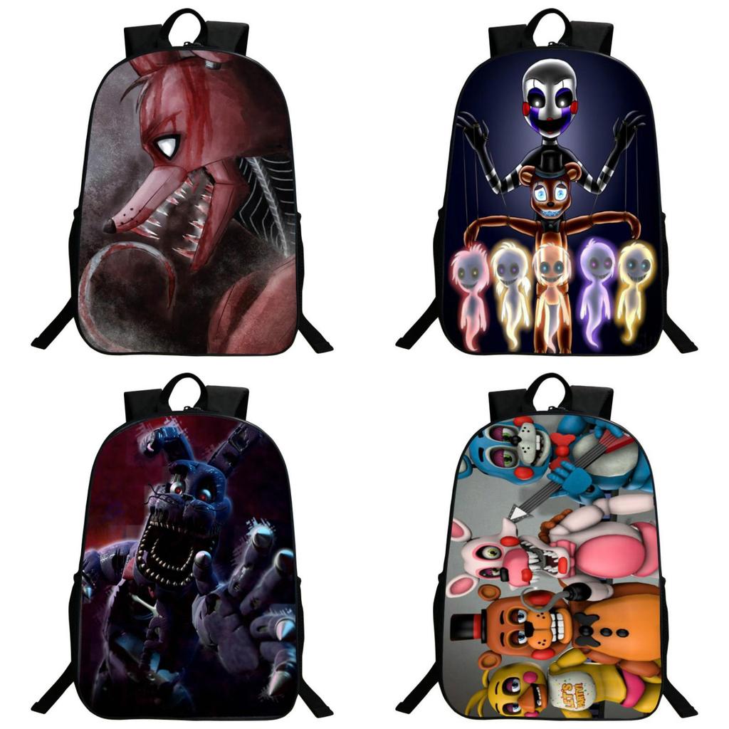 Lebendiger Five Nights At Freddy's Rucksack Mit Anime-Muster Für Kinder Und Schüler