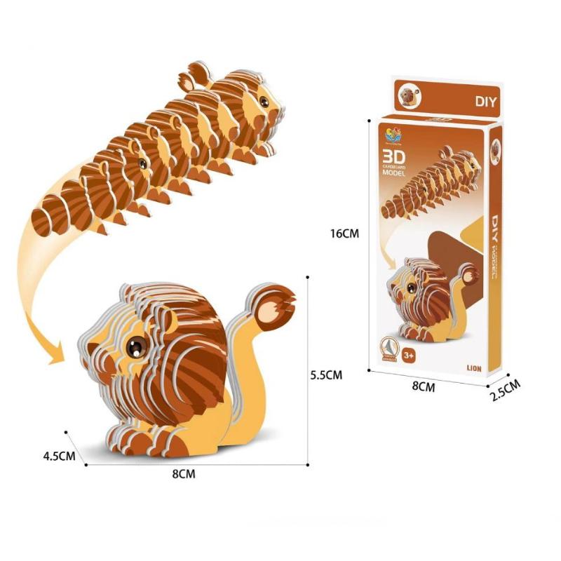 1 Zestaw Edukacyjne Zabawki Montessori Dla Dzieci Zabawna Ręczna Montaż DIY Model Trójwymiarowy Zwierzę Puzzle 3D Z Papieru Zabawka Dla Chłopca Dziewczynki