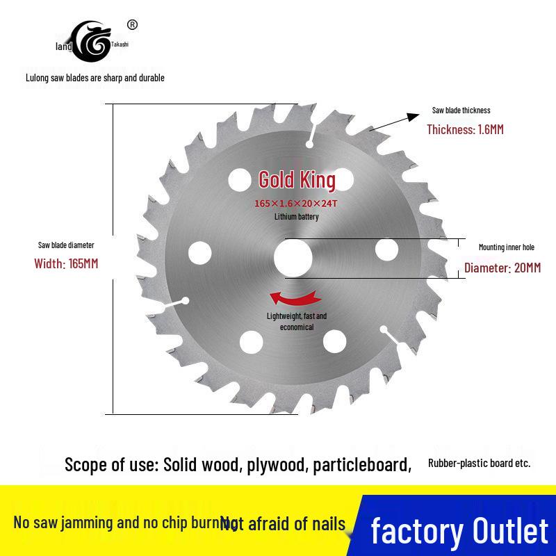 4-6.5 Inch Alloy Woodworking Saw Blades for Lithium Battery Saws