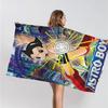Retro A-Astro Boy Iron Microfiber Blanket Quick Drying Beach Towels Oversized Printing Super Absorbent Pool Towel Blanket