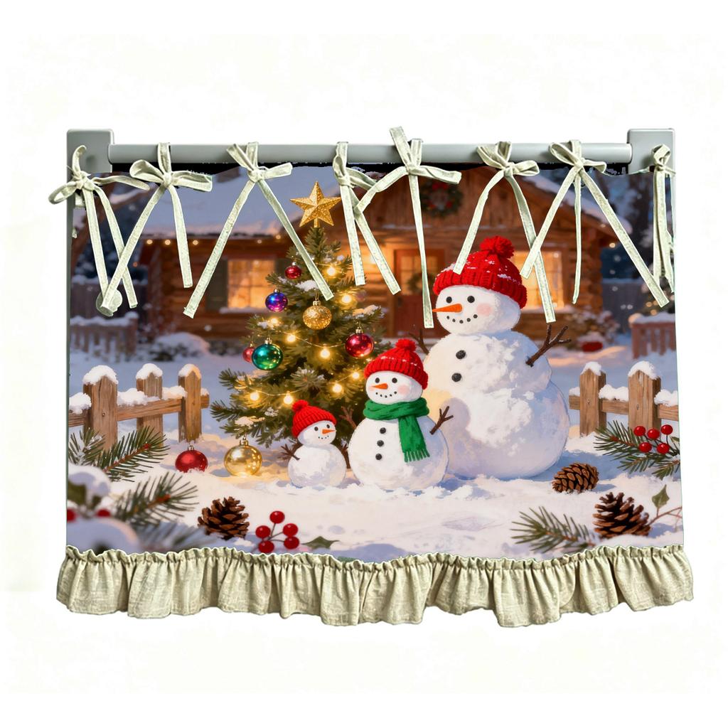 Christmas Stove Oven Dishwasher Cover Curtain for Kitchen Holiday Home Decor